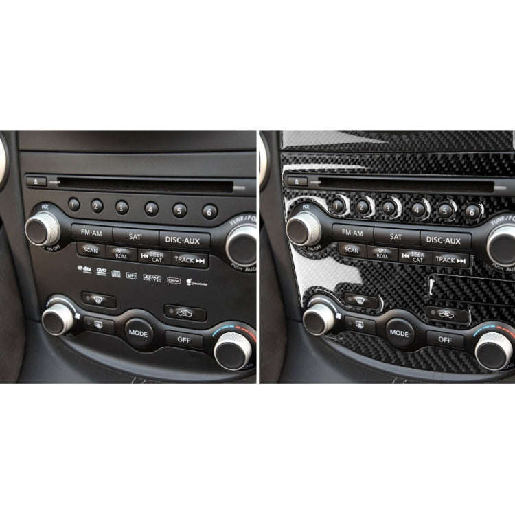 5 in 1 Car Carbon Fiber Air Conditioning Adjustment Panel Decorative Sticker for Nissan 370Z Z34 ...