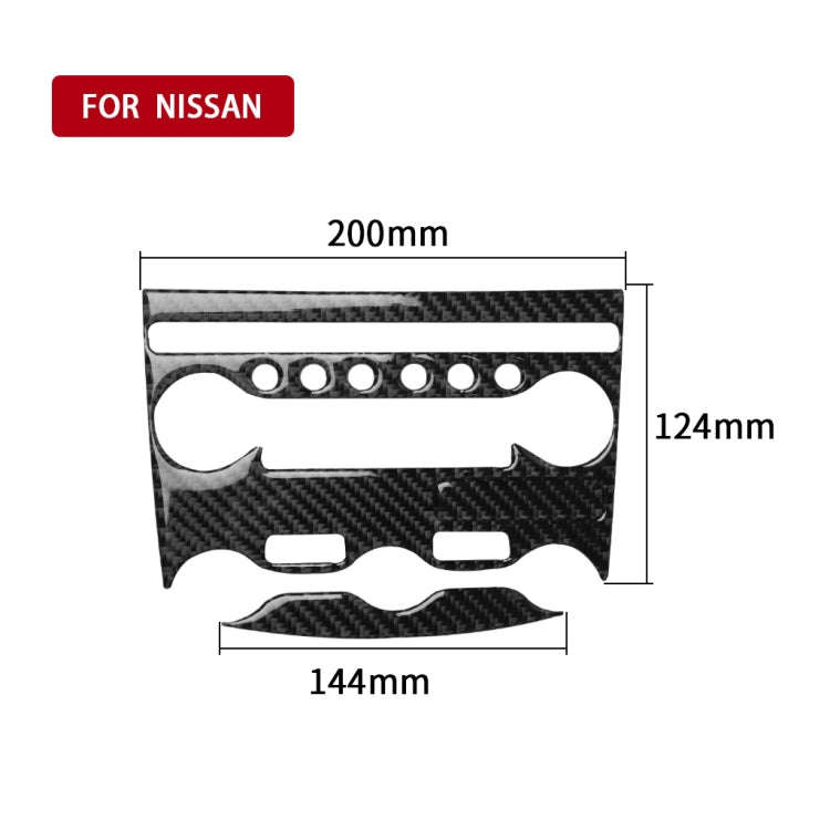 3 in 1 Car Carbon Fiber Air Conditioning Adjustment Panel Decorative Sticker for Nissan 370Z Z34 ...
