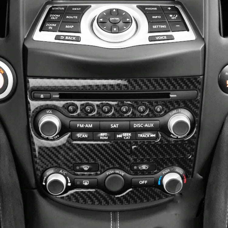 3 in 1 Car Carbon Fiber Air Conditioning Adjustment Panel Decorative Sticker for Nissan 370Z Z34 ...