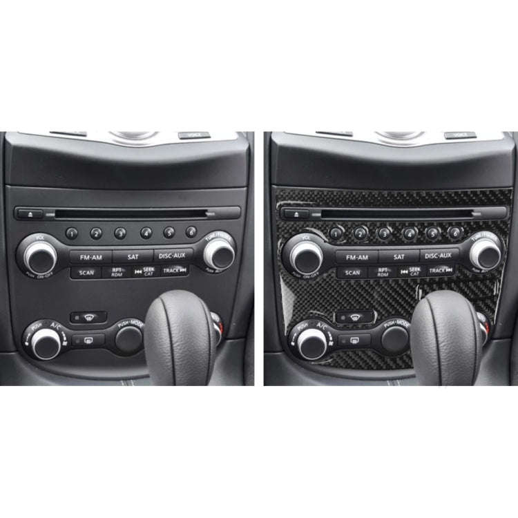3 in 1 Car Carbon Fiber Air Conditioning Adjustment Panel Decorative Sticker for Nissan 370Z Z34 ...
