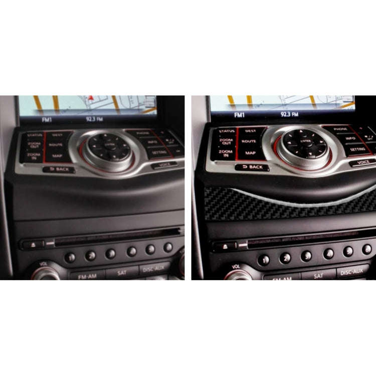 Car Carbon Fiber Multimedia Navigation Buttons Panel Decorative Strip for Nissan 370Z Z34 2009-, ...