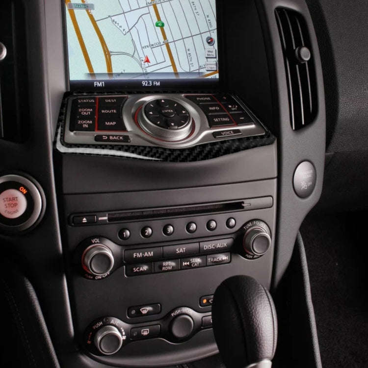 Car Carbon Fiber Multimedia Navigation Buttons Panel Decorative Sticker for Nissan 370Z Z34 2009-...