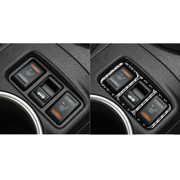 Car Carbon Fiber Central Control Heating Button Frame Decorative Sticker for Nissan 370Z Z34 2009...