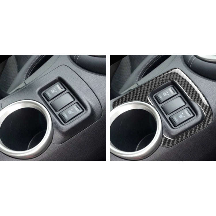 Car Carbon Fiber Central Control Heating Button Decorative Sticker for Nissan 370Z Z34 2009-, Lef...