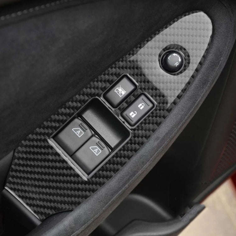 2 PCS Car Carbon Fiber Window Lift Panel Decorative Sticker for Nissan 370Z Z34 2009-, Left Drive...