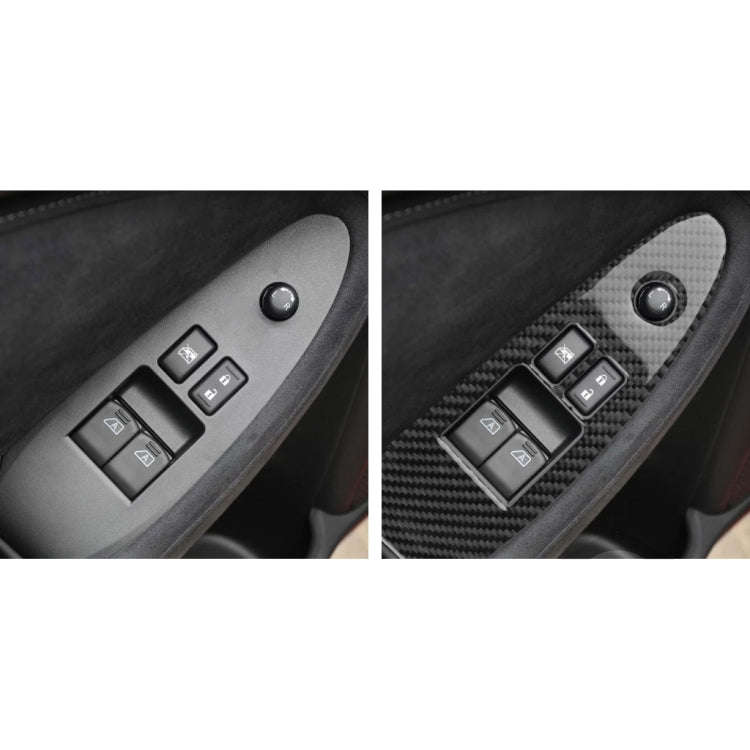 2 PCS Car Carbon Fiber Window Lift Panel Decorative Sticker for Nissan 370Z Z34 2009-, Left Drive...