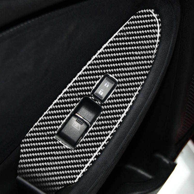 Car Carbon Fiber Vice Driving Side Door Lift Control Decorative Sticker for Nissan 370Z Z34 2009-...