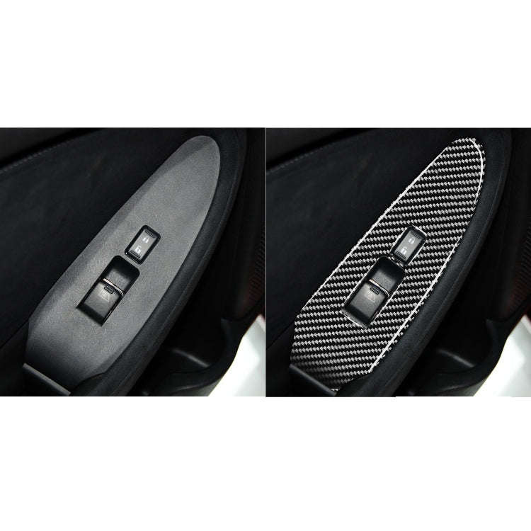 Car Carbon Fiber Vice Driving Side Door Lift Control Decorative Sticker for Nissan 370Z Z34 2009-...