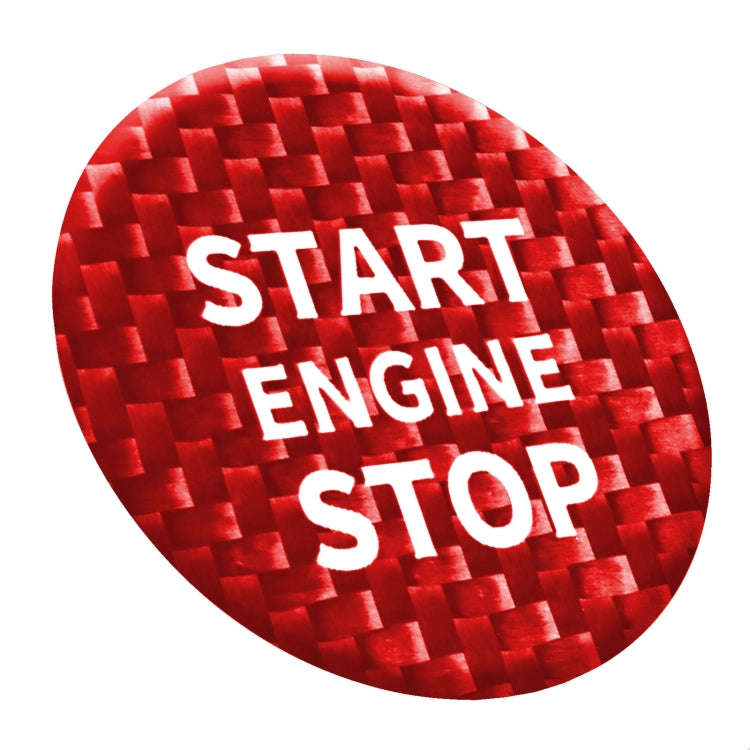 Car Carbon Fiber Engine Start Button Decorative Cover Trim for Alfa Romeo Giulia (Red)