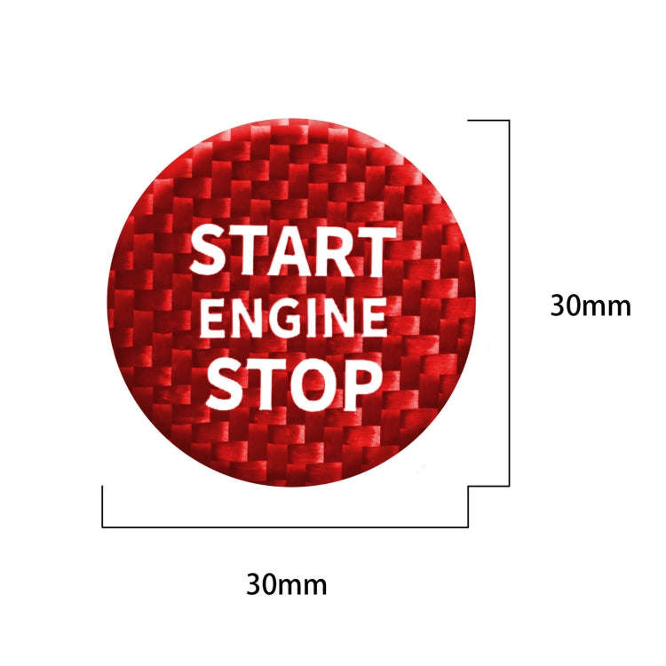 Car Carbon Fiber Engine Start Button Decorative Cover Trim for Alfa Romeo Giulia (Red)