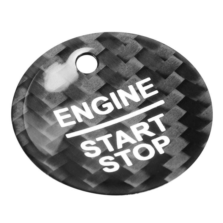 Car Carbon Fiber Engine Start Button Decorative Cover Trim for Ford Focus 2019 (Black)