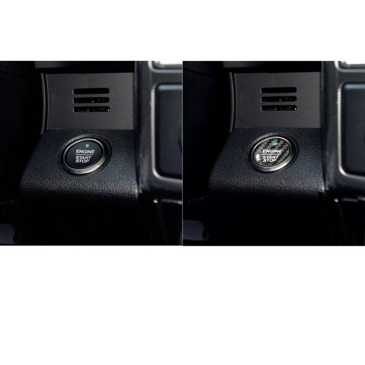 Car Carbon Fiber Engine Start Button Decorative Cover Trim for Ford Focus 2019 (Black)