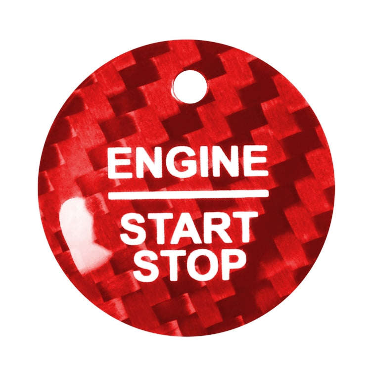 Car Carbon Fiber Engine Start Button Decorative Cover Trim for Ford Focus 2019 (Red)
