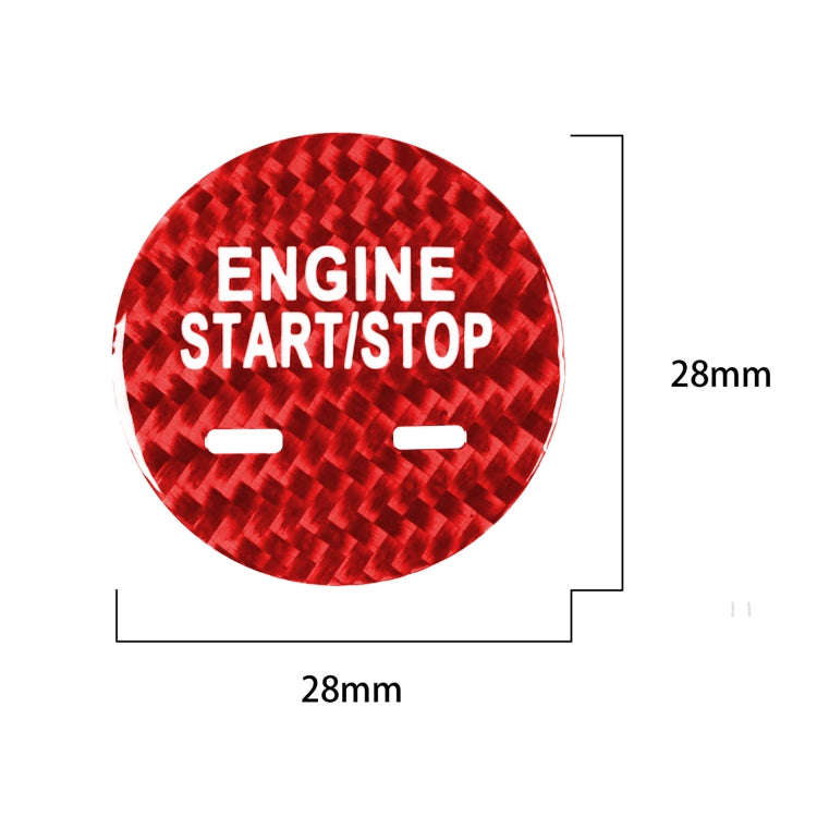 Car Carbon Fiber Engine Start Button Decorative Cover Trim for Cadillac XTS (Red)