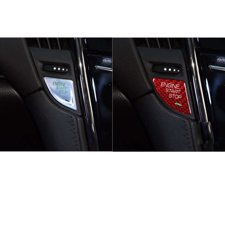 Car Carbon Fiber Engine Start Button Decorative Cover Trim for Cadillac ATS / ATS-L (Red)