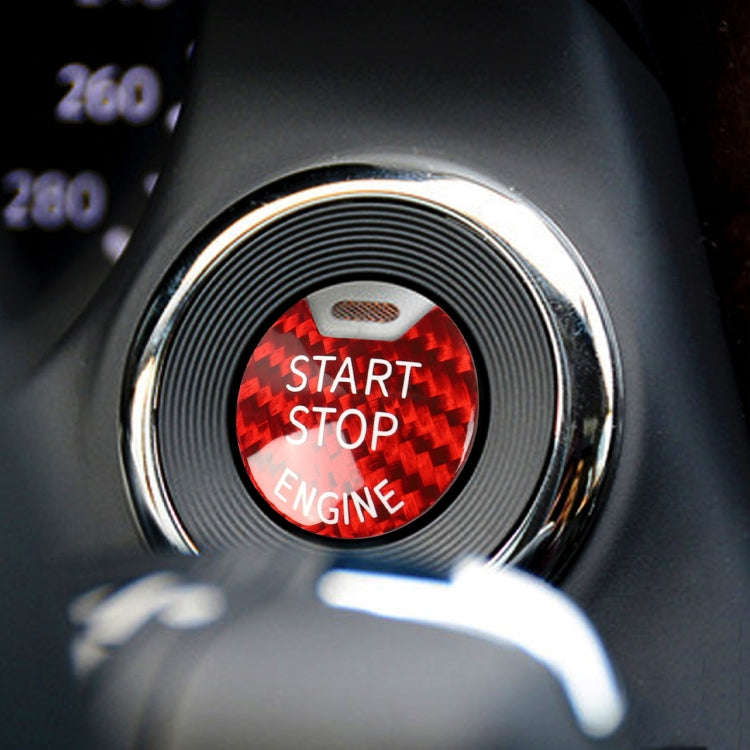 Car Carbon Fiber Engine Start Button Decorative Cover Trim for Nissan / Infiniti (Red)