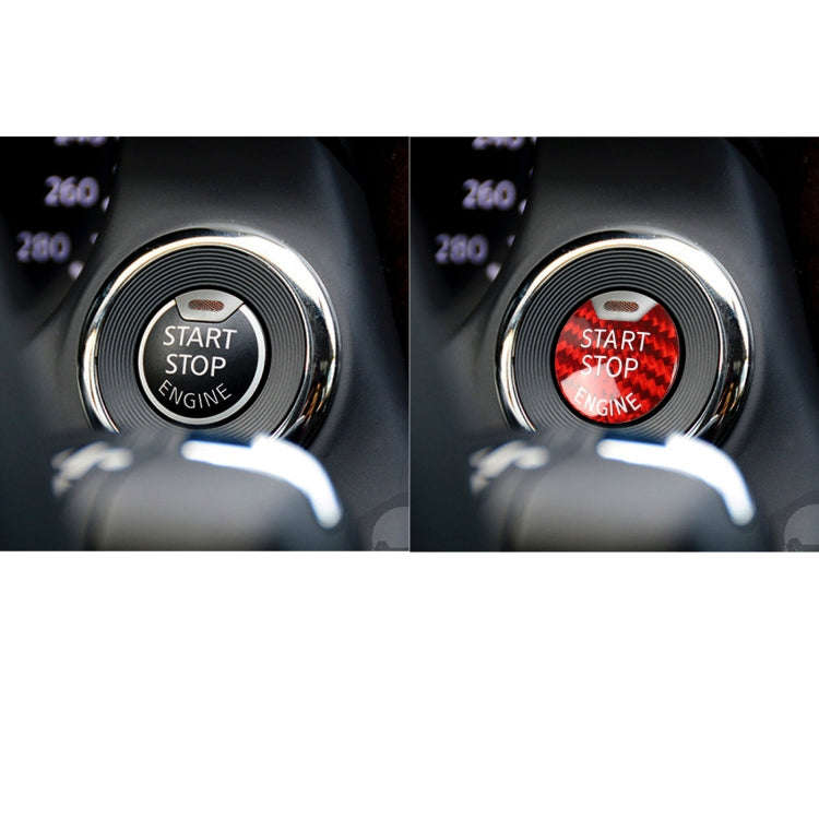 Car Carbon Fiber Engine Start Button Decorative Cover Trim for Nissan / Infiniti (Red)