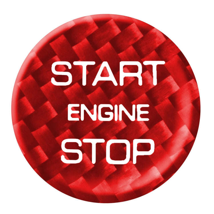Car Carbon Fiber Engine Start Button Decorative Cover Trim for Land Rover Discovery 2016-2019 (Red)