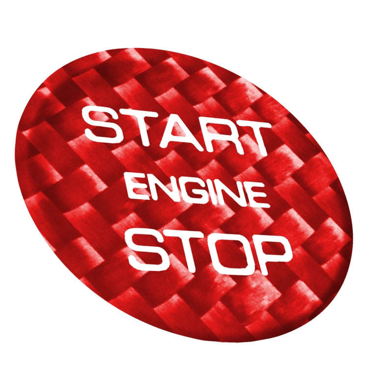 Car Carbon Fiber Engine Start Button Decorative Cover Trim for Land Rover Discovery 2016-2019 (Red)