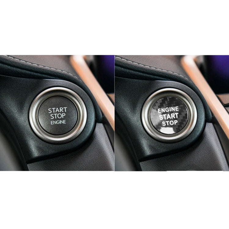 Car Carbon Fiber Engine Start Button Decorative Cover Trim for Lexus NX200 (Black)