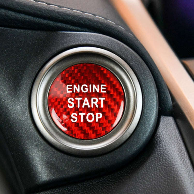 Car Carbon Fiber Engine Start Button Decorative Cover Trim for Lexus NX200 (Red)