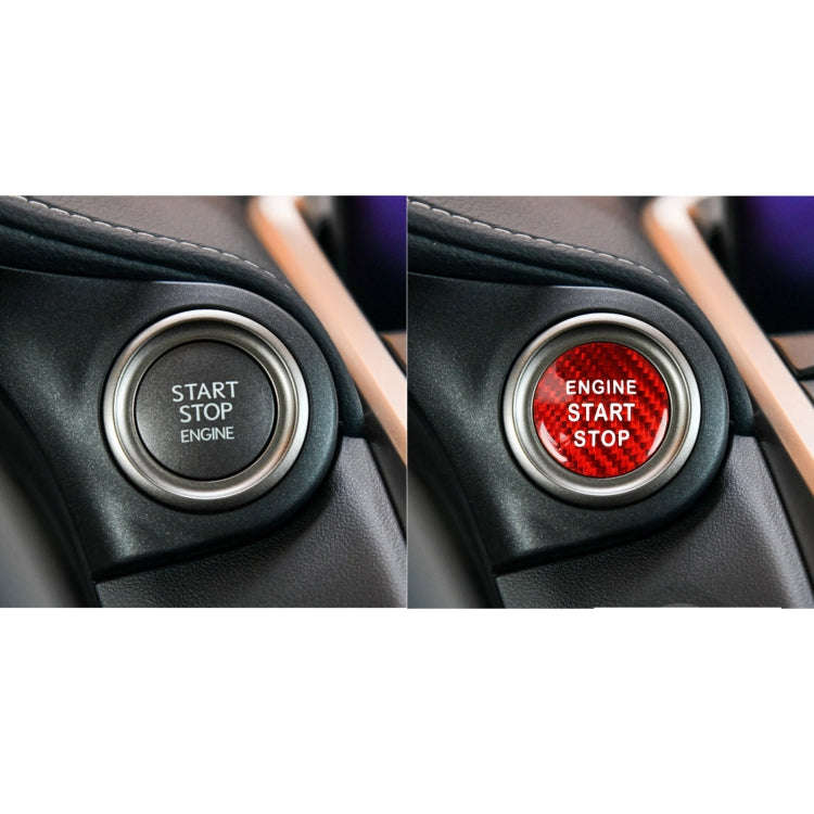 Car Carbon Fiber Engine Start Button Decorative Cover Trim for Lexus NX200 (Red)