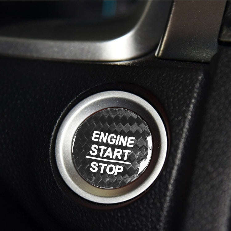 Car Carbon Fiber Engine Start Button Decorative Cover Trim for Honda CRV 2017-2019 (Black)
