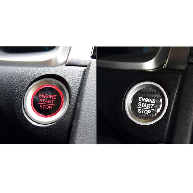 Car Carbon Fiber Engine Start Button Decorative Cover Trim for Honda CRV 2017-2019 (Black)
