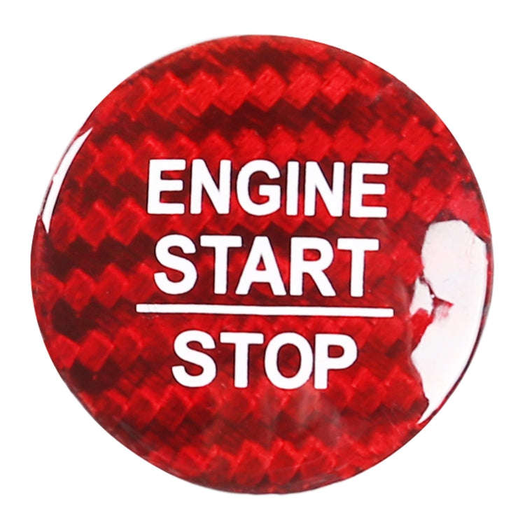 Car Carbon Fiber Engine Start Button Decorative Cover Trim for Honda CRV 2017-2019 (Red)