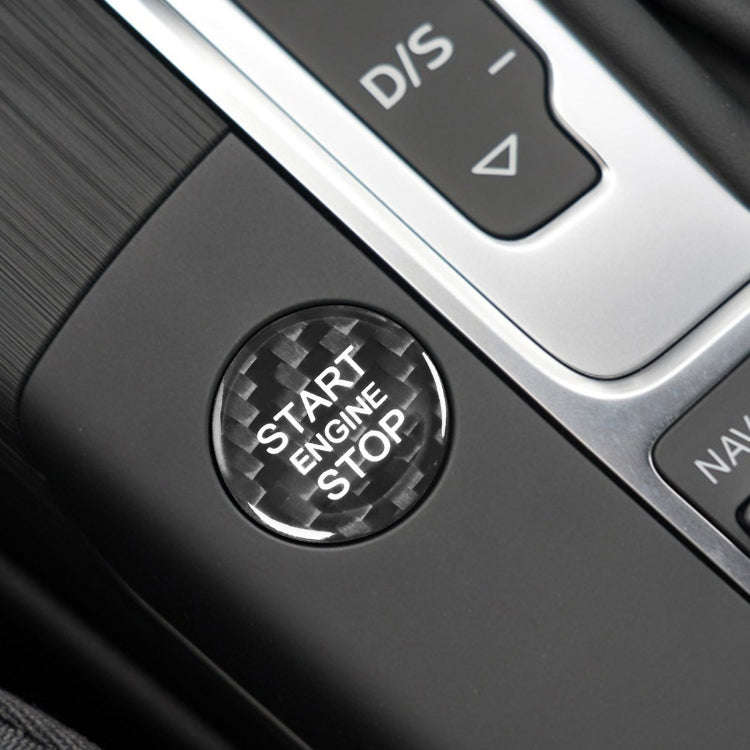 Car Carbon Fiber Engine Start Button Decorative Cover Trim for Audi A3 (Black)