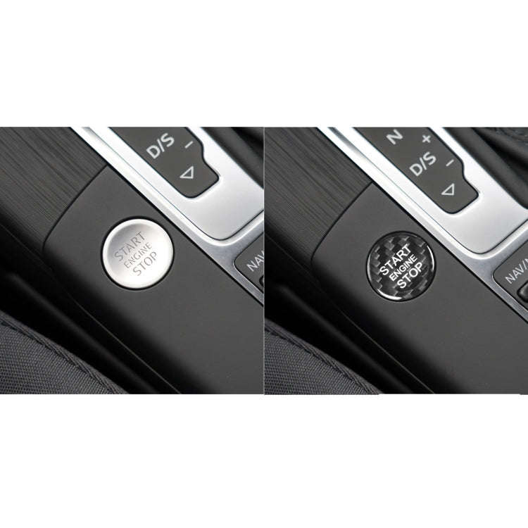 Car Carbon Fiber Engine Start Button Decorative Cover Trim for Audi A3 (Black)