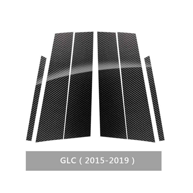 Car Carbon Fiber B Pillar Decorative Sticker for Mercedes-Benz GLC 2015-2019, Left and Right Driv...