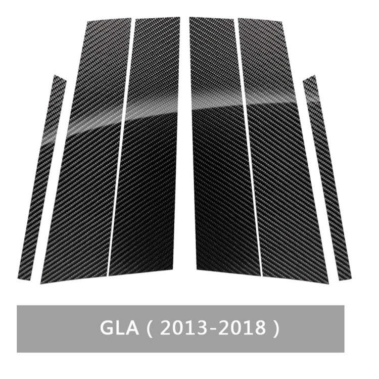 Car Carbon Fiber B Pillar Decorative Sticker for Mercedes-Benz GLA 2013-2018, Left and Right Driv...