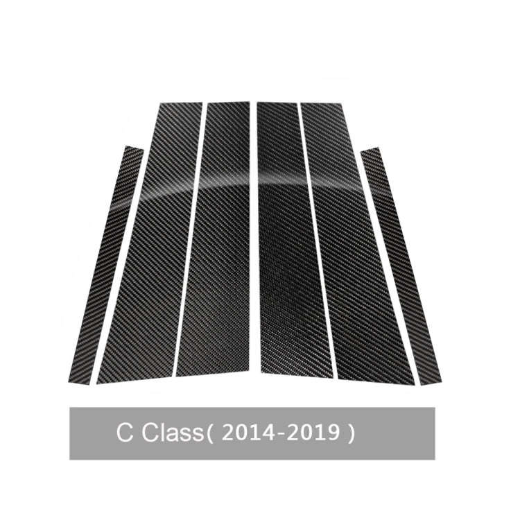 Car Carbon Fiber B Pillar Decorative Sticker for Mercedes-Benz C-Class 2014-2019, Left and Right ...