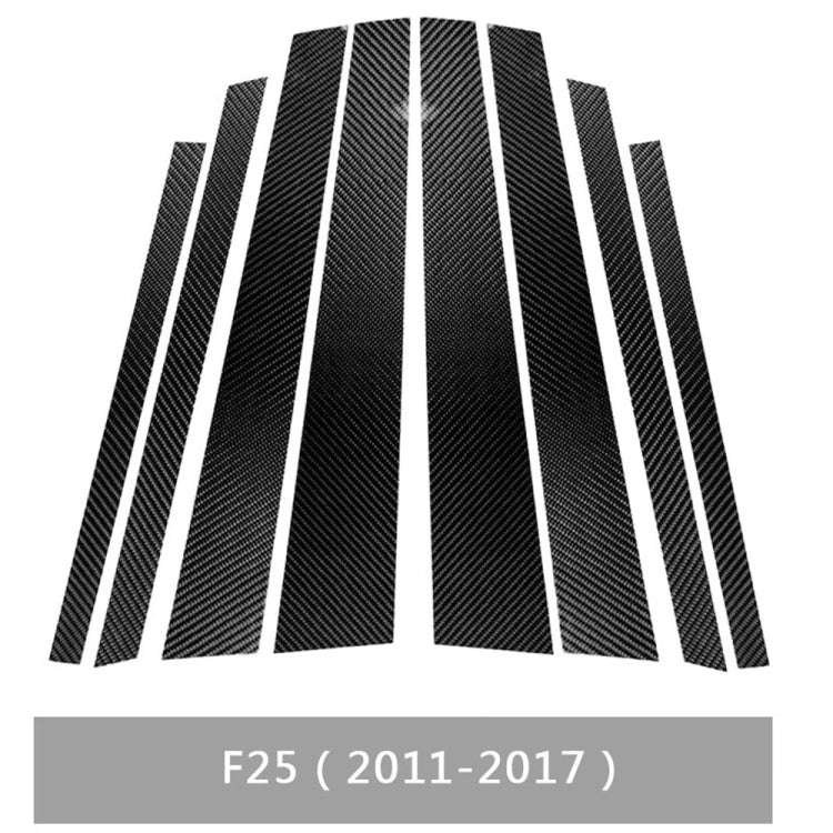 Car Carbon Fiber B Pillar Decorative Sticker for BMW X3 F25 2011-2017, Left and Right Drive Unive...