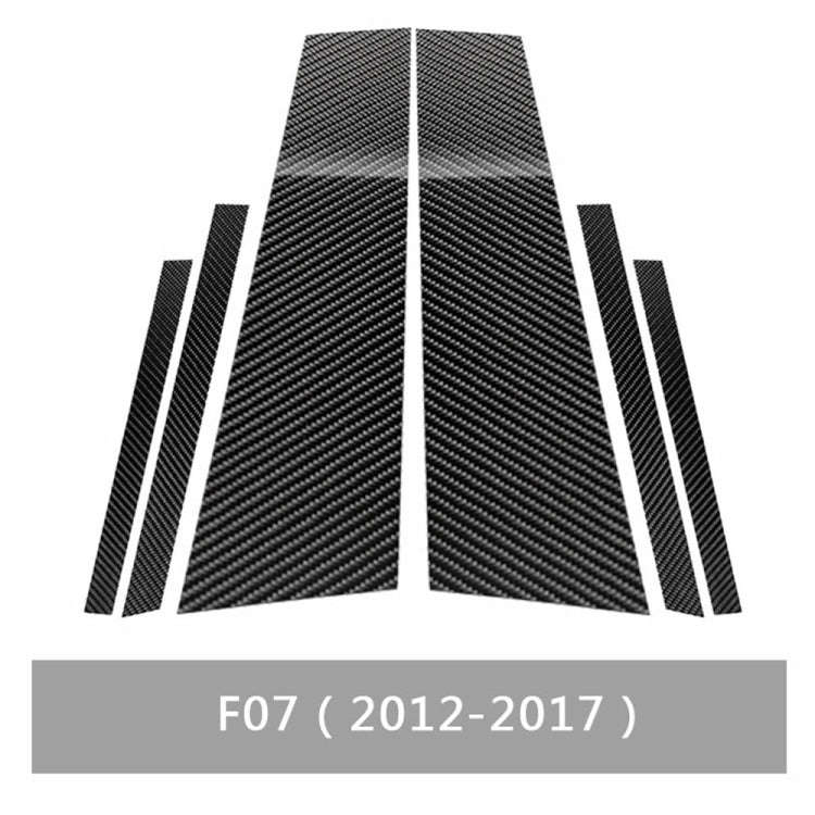 Car Carbon Fiber B Pillar Decorative Sticker for BMW 5GT F07 2012-2017, Left and Right Drive Univ...