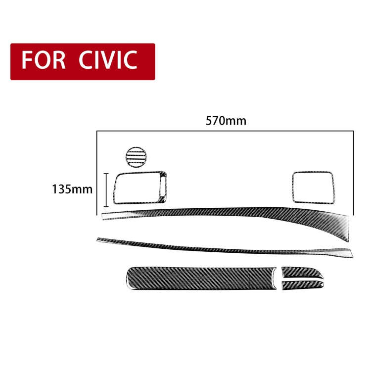 8 in 1 Car Carbon Fiber Front Passenger Seat Dashboard Decorative Sticker for Honda Civic 8th Gen...