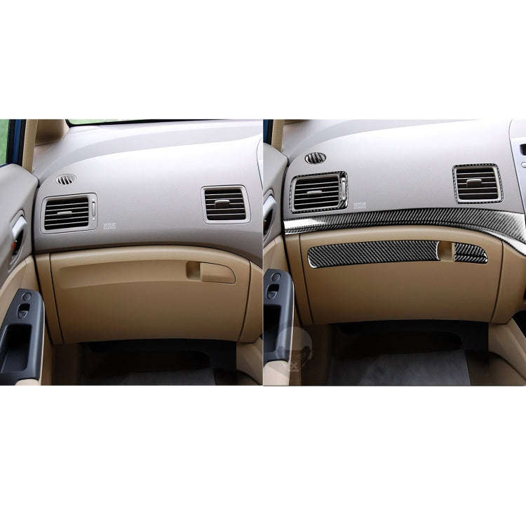 8 in 1 Car Carbon Fiber Front Passenger Seat Dashboard Decorative Sticker for Honda Civic 8th Gen...
