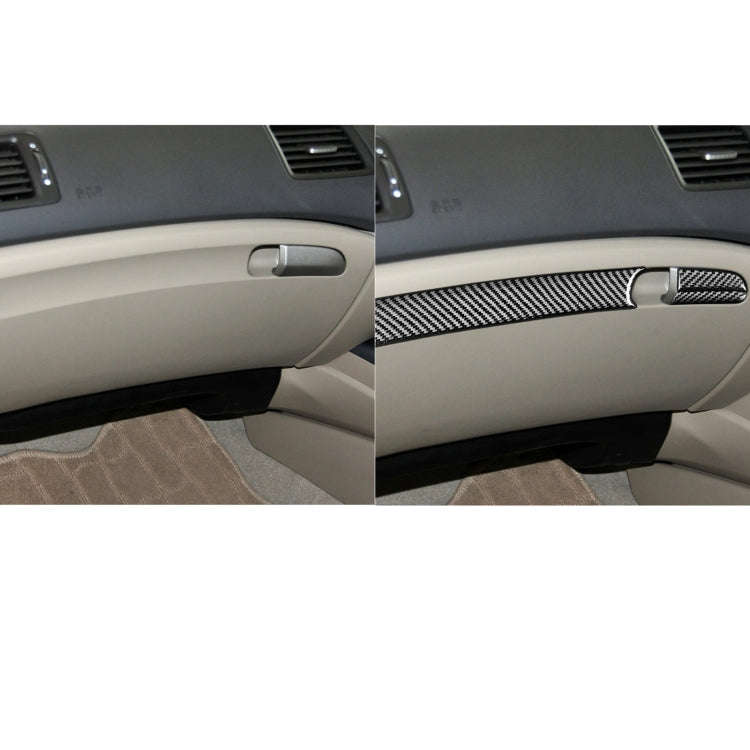 3 in 1 Car Carbon Fiber Front Passenger Seat Storage Box Decorative Sticker for Honda Civic 8th G...