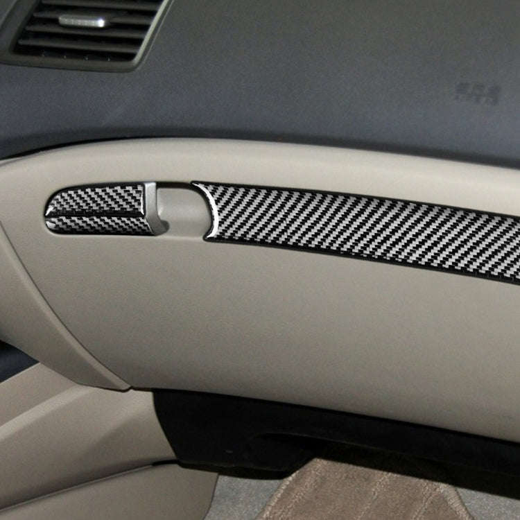 3 in 1 Car Carbon Fiber Front Passenger Seat Storage Box Decorative Sticker for Honda Civic 8th G...
