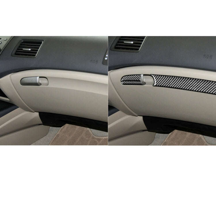 3 in 1 Car Carbon Fiber Front Passenger Seat Storage Box Decorative Sticker for Honda Civic 8th G...