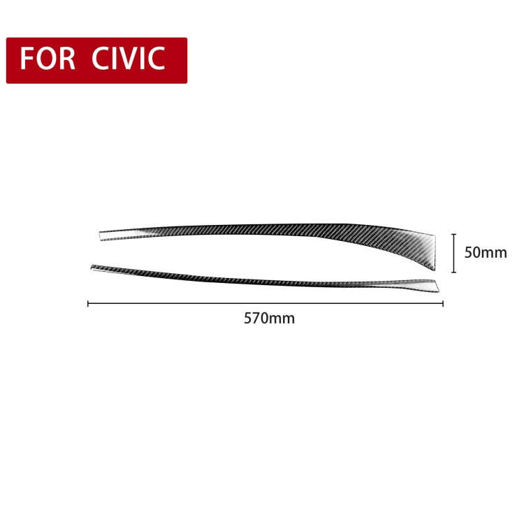 2 in 1 Car Carbon Fiber Front Passenger Seat Decorative Stripe for Honda Civic 8th Generation 200...