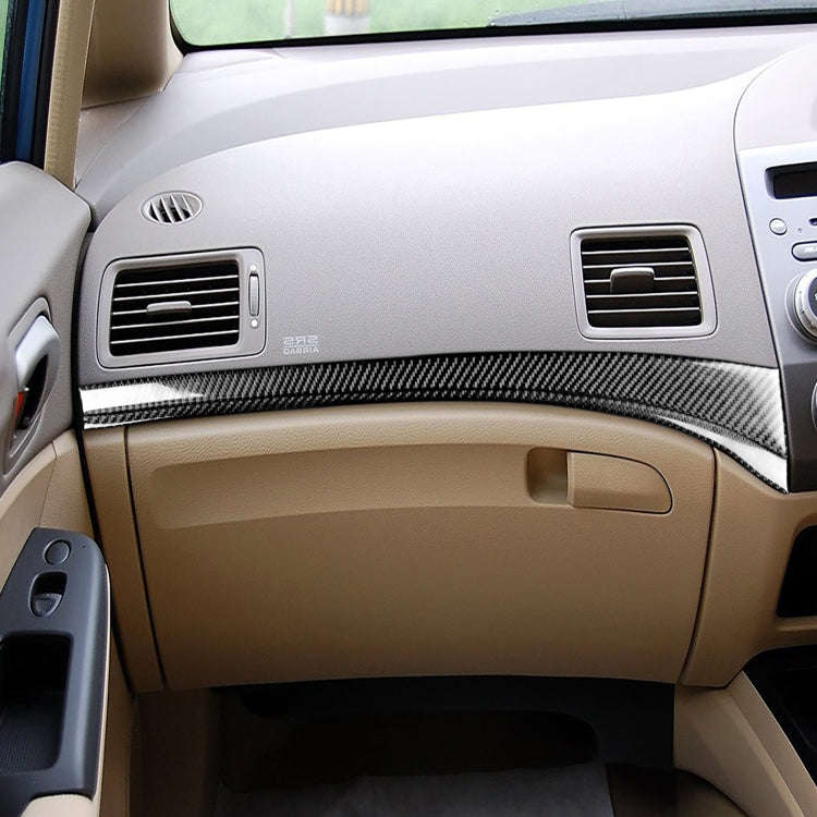 2 in 1 Car Carbon Fiber Front Passenger Seat Decorative Stripe for Honda Civic 8th Generation 200...