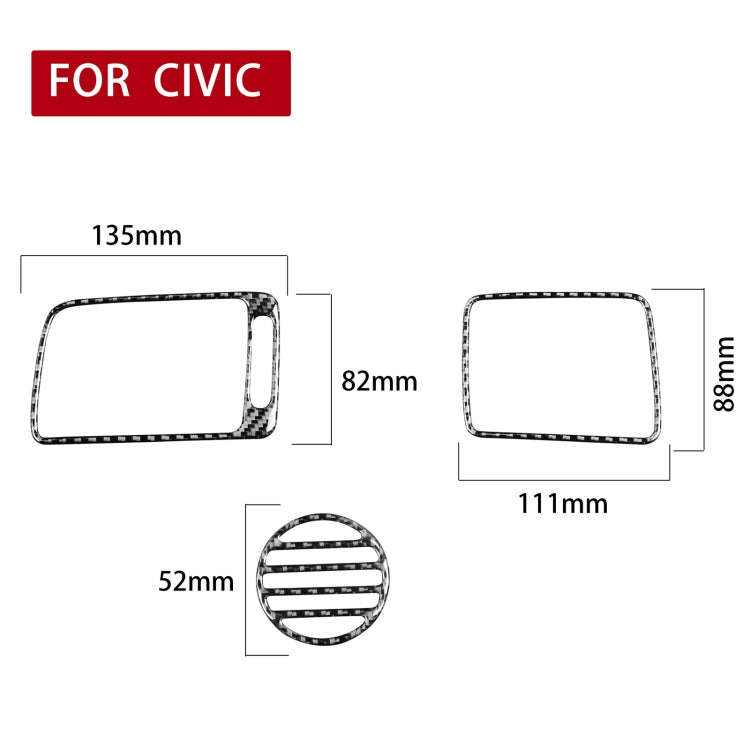 3 in 1 Car Carbon Fiber Front Passenger Seat Air Outlet Decorative Sticker for Honda Civic 8th Ge...