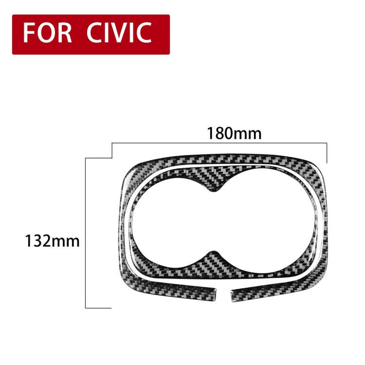 2 in 1 Car Carbon Fiber Rear Water Cup Holder Panel Decorative Sticker for Honda Civic 8th Genera...