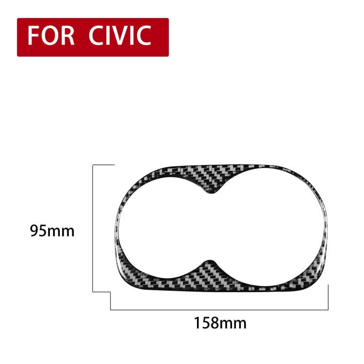 Car Carbon Fiber Rear Water Cup Holder Decorative Sticker for Honda Civic 8th Generation 2006-201...
