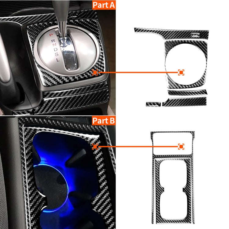 7 in 1 Car Carbon Fiber Manual Gear + Water Cup Holder Decorative Sticker for Honda Civic 8th Gen...
