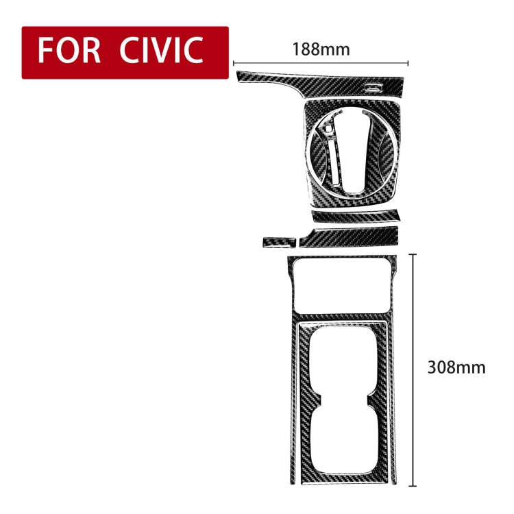 10 in 1 Car Carbon Fiber Automatic Gear + Water Cup Holder Decorative Sticker for Honda Civic 8th...