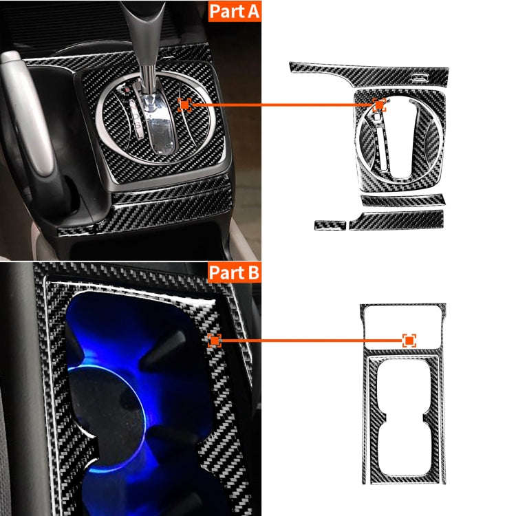 10 in 1 Car Carbon Fiber Automatic Gear + Water Cup Holder Decorative Sticker for Honda Civic 8th...