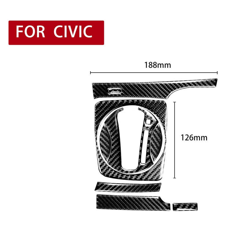 8 in 1 Car Carbon Fiber Automatic Gear Panel Set Decorative Sticker for Honda Civic 8th Generatio...